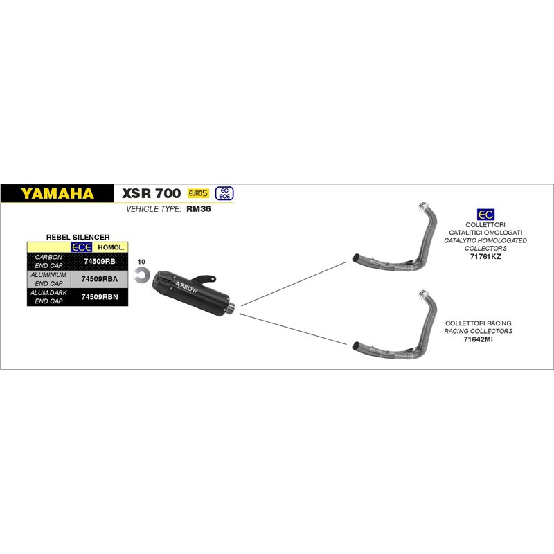 YAMAHA XSR 700 2021 - 2022 SILENCIOSO REBEL CON FONDO EN ALUMINIO BRILLANTE YAMAHA XSR 700 2021 - 2022 SILENCIOSO REBEL CON FONDO EN ALUMINIO BRILLANTE